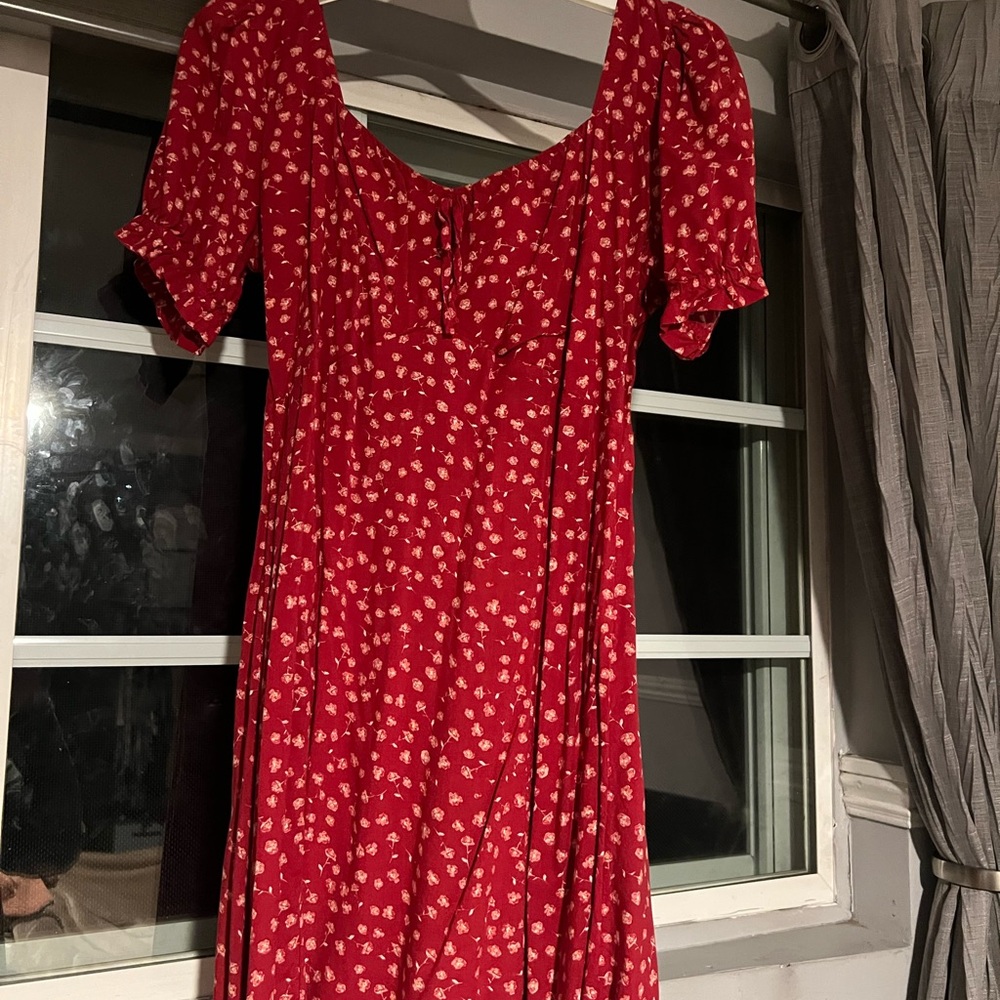 Roxy Red Floral Midi Dress